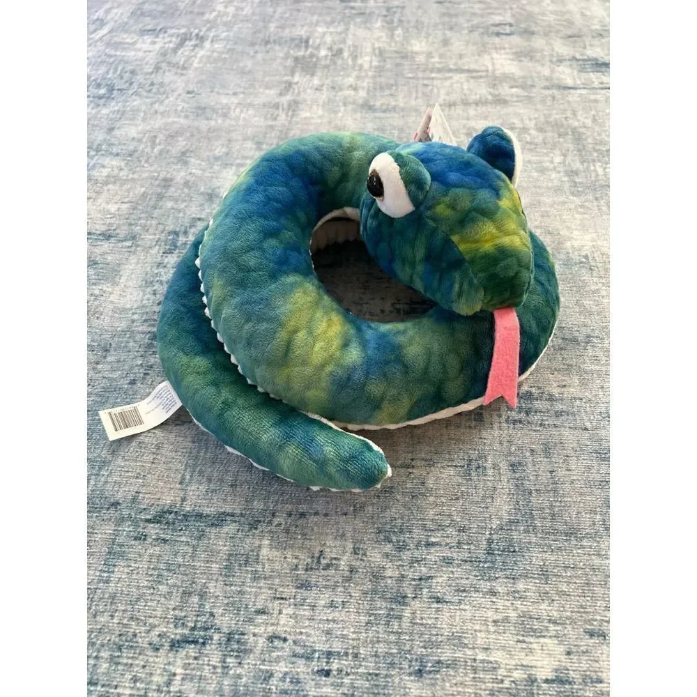 NWT! Hug Me Zoo Pals Plush Coiled Snake Blue Green